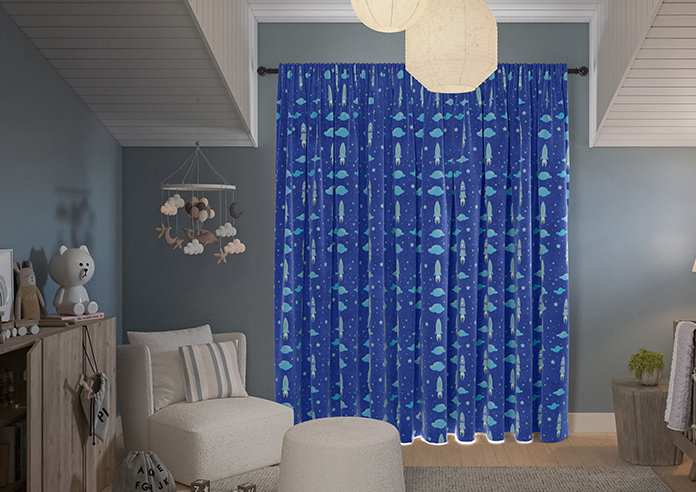 Blast Off, Blue Comet - Made to Measure Curtains - Image 6